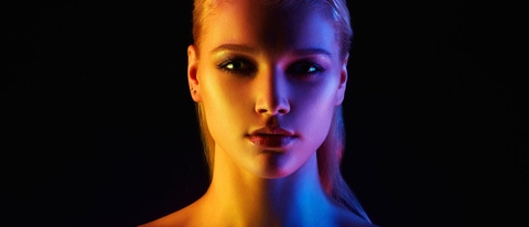 Face of a woman in different lights Face of a woman in different lights