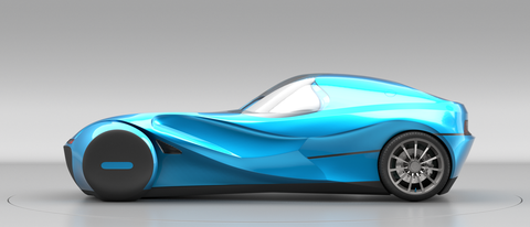 BASF AUVOT Sportif virtual car shape  in the color Blue Flame