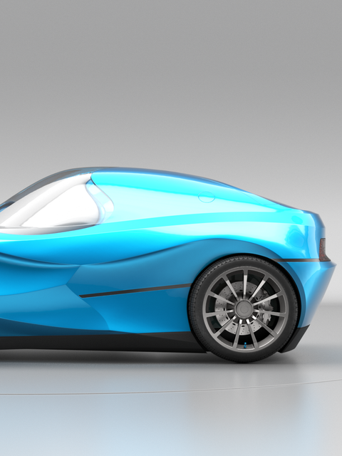 BASF AUVOT Sportif virtual car shape  in the color Blue Flame