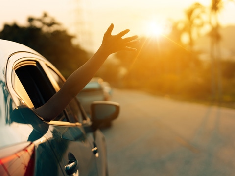 Waving arm from a moving car Waving arm from a moving car