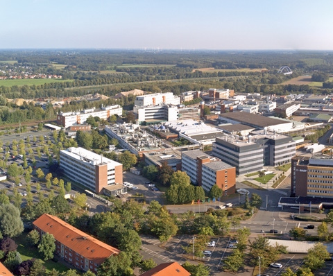 Luftaufnahme vom Standort Münster