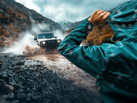 Car shape with glossy clearcoat