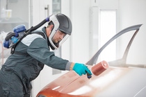 Car painter at work